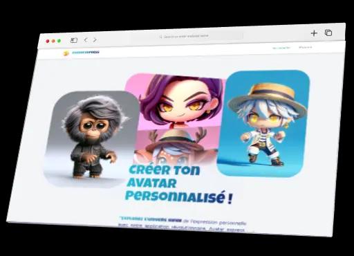 Site page d'accueil de création d'avatar